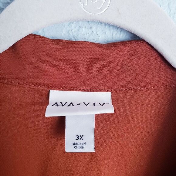 Ava & Viv Rust Short Sleeve Jumpsuit - Picture 7 of 8